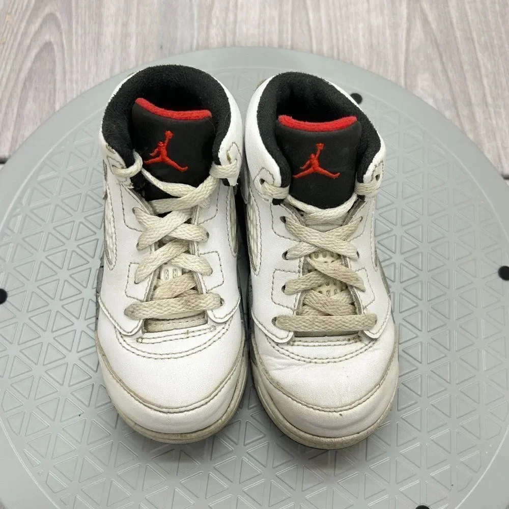 Nike Air Jordan 5 Retro TD White Cement Toddler Sneakers Shoes 440890-104 Sz 8C - Picture 6 of 12